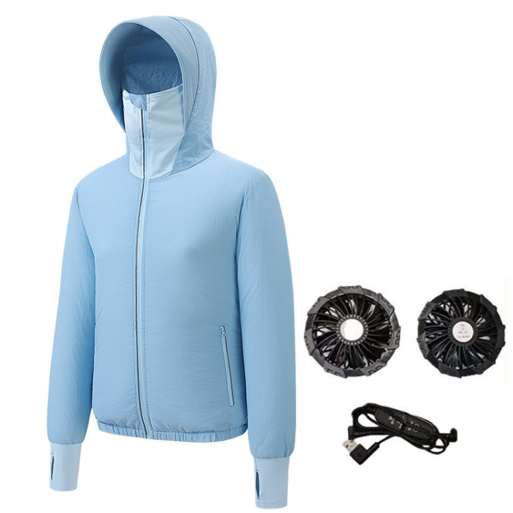 Women Summer Cooling Air-conditioning Clothes Jacket Include 2 5V Portable Fans, Size: L
