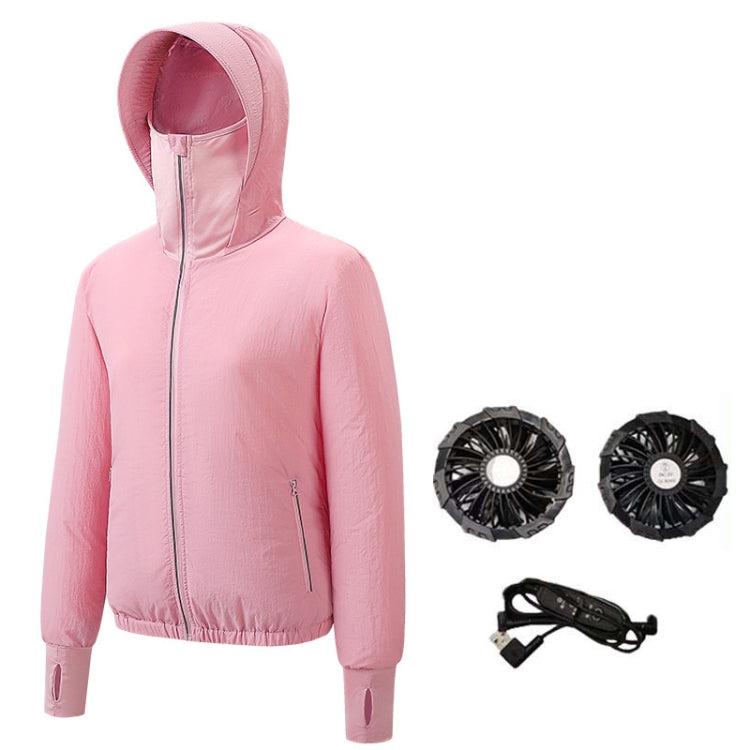 Women Summer Cooling Air-conditioning Clothes Jacket Include 2 5V Portable Fans, Size: L