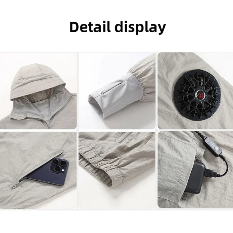 Women Summer Cooling Air-conditioning Clothes Jacket Include 2 5V Portable Fans, Size: L