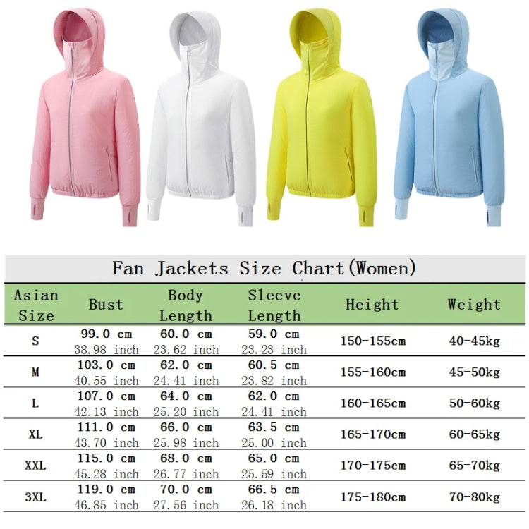 Women Summer Cooling Air-conditioning Clothes Jacket Include 2 5V Portable Fans, Size: L