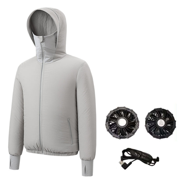 Men Summer Cooling Air-Conditioning Clothes Jacket Include 2 5V Portable Fans, Size: XL