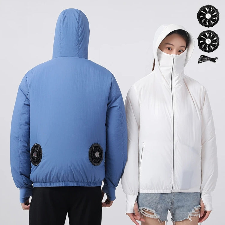 Men Summer Cooling Air-Conditioning Clothes Jacket Include 2 5V Portable Fans, Size: XL