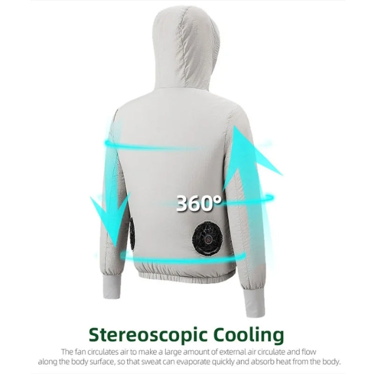 Men Summer Cooling Air-Conditioning Clothes Jacket Include 2 5V Portable Fans, Size: XL