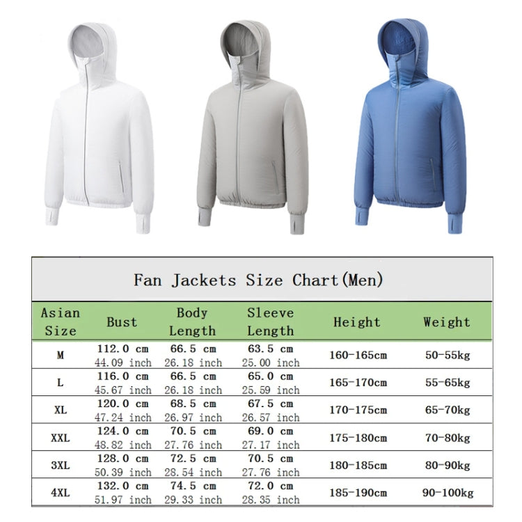 Men Summer Cooling Air-Conditioning Clothes Jacket Include 2 5V Portable Fans, Size: XL