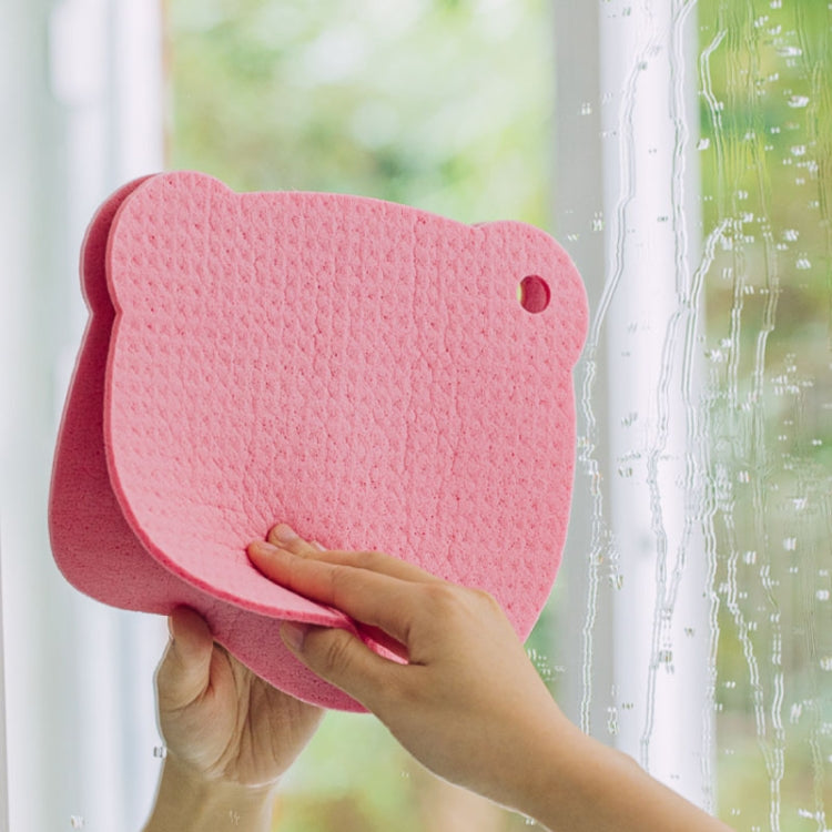 Wood Pulp Cotton Rag Kitchen Absorbent Traceless Cleaning Cloths Oil-free Sponge Wipes - Color Random