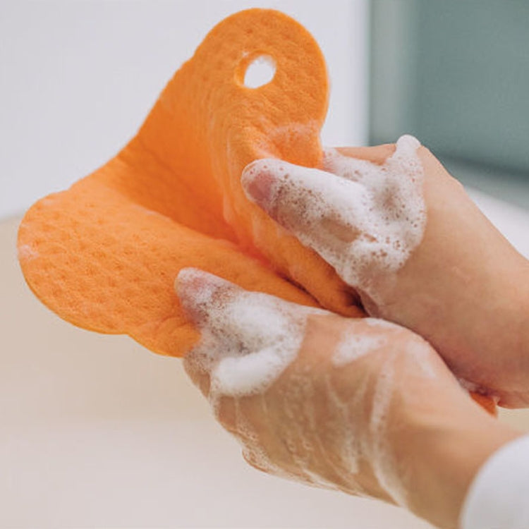 Wood Pulp Cotton Rag Kitchen Absorbent Traceless Cleaning Cloths Oil-free Sponge Wipes - Color Random
