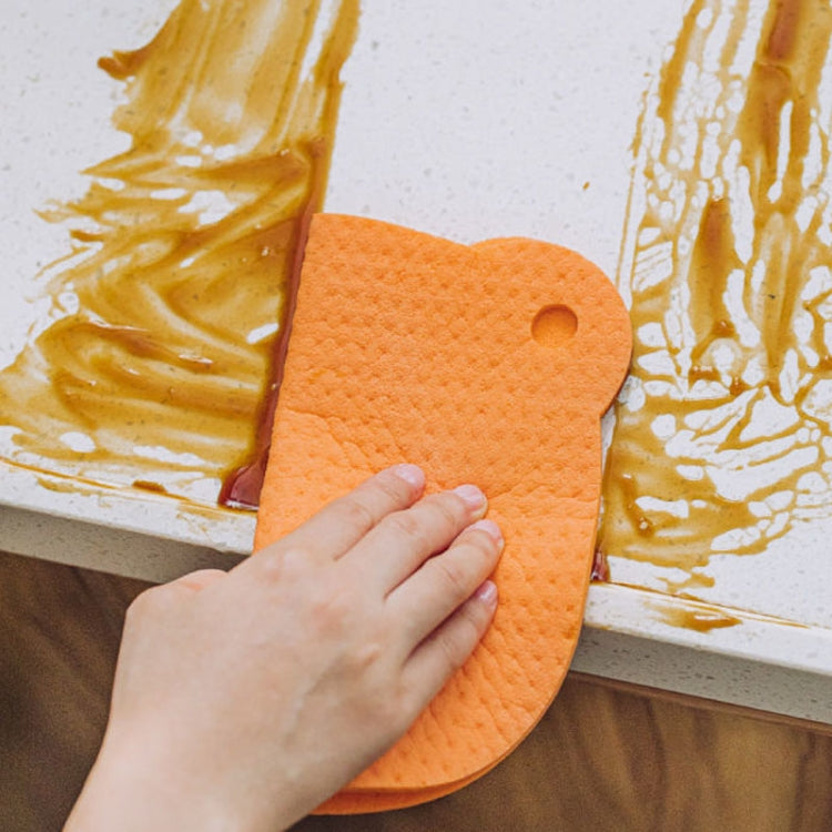 Wood Pulp Cotton Rag Kitchen Absorbent Traceless Cleaning Cloths Oil-free Sponge Wipes - Color Random