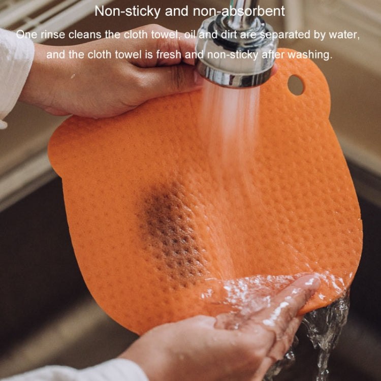 Wood Pulp Cotton Rag Kitchen Absorbent Traceless Cleaning Cloths Oil-free Sponge Wipes - Color Random