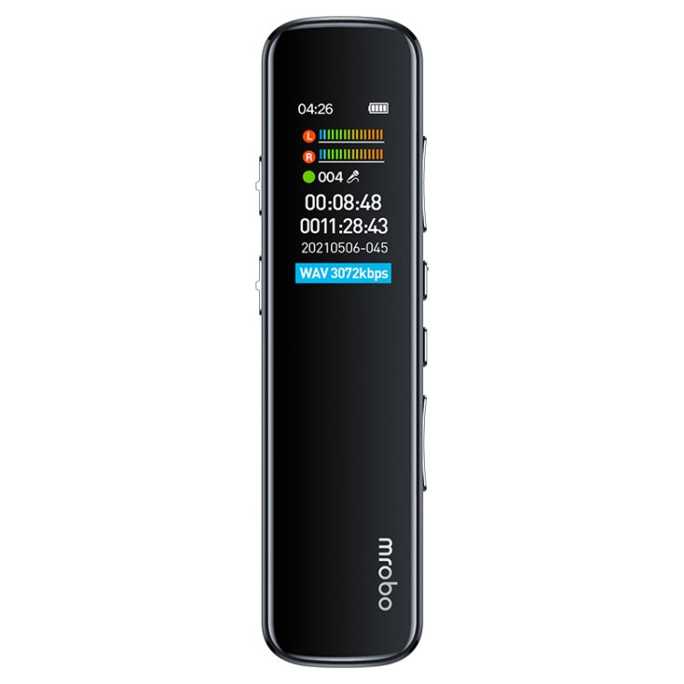 Mrobo RV-19 0.96-inch HD Screen 3D Noise Reduction Recording Pen Music Player, Capacity: 16 GB - Black
