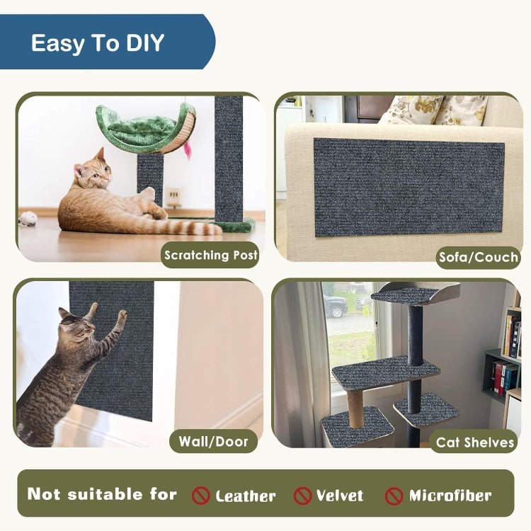 30 x 100cm Trimmable Self-Adhesive Cat Scratching Mat DIY Climbing Cat Scratcher