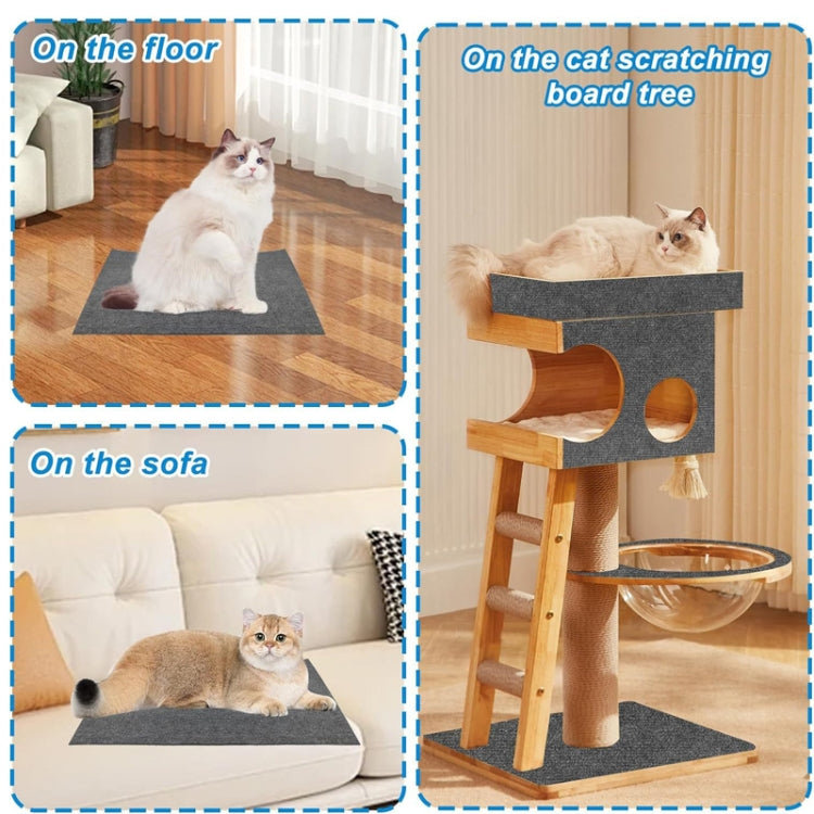 40 x 100cm Trimmable Self-Adhesive Cat Scratching Mat DIY Climbing Cat Scratcher