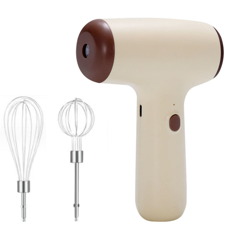 Wireless Mini Handheld Multi-Function Electric Stirring Mixer, Color: Double Stick Khaki - 5 Gear
