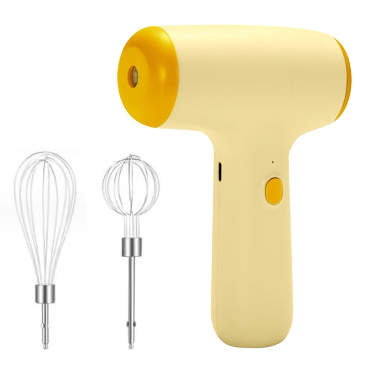 Wireless Mini Handheld Multi-Function Electric Stirring Mixer, Color: Double Stick Beige - 5 Gear