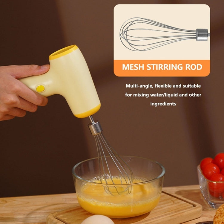 Wireless Mini Handheld Multi-Function Electric Stirring Mixer, Color: Double Stick Beige - 5 Gear