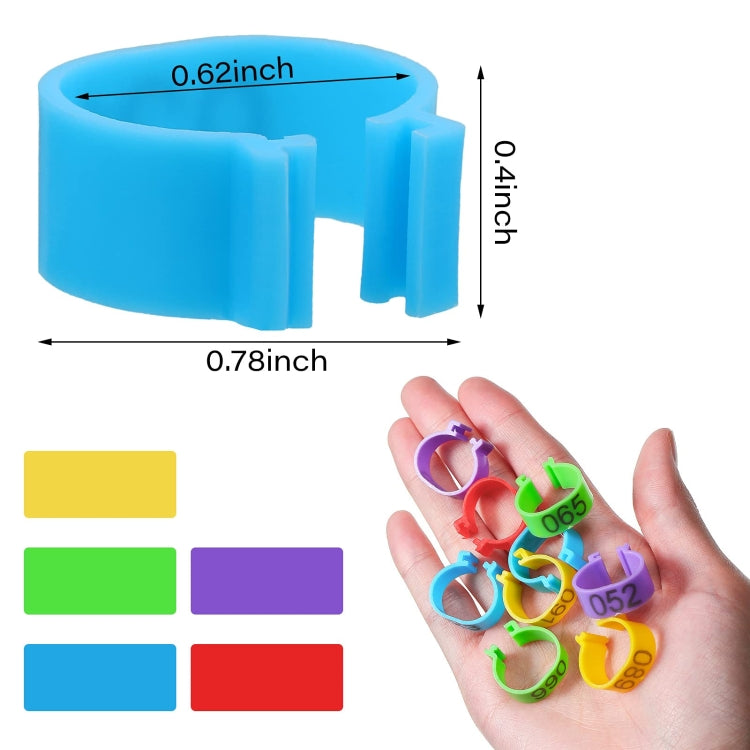 100pcs /Pack 16mm Chicken Leg Rings With Numbered  For Ducks Chicks Guinea Pigeons Goose
