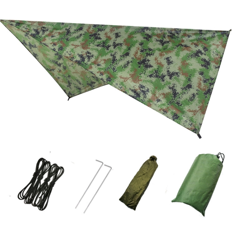 250 x 120cm Anti-mosquito Hammock and Tarp Set Waterproof Sunshade Camping Supplies - Camouflage + Camouflage