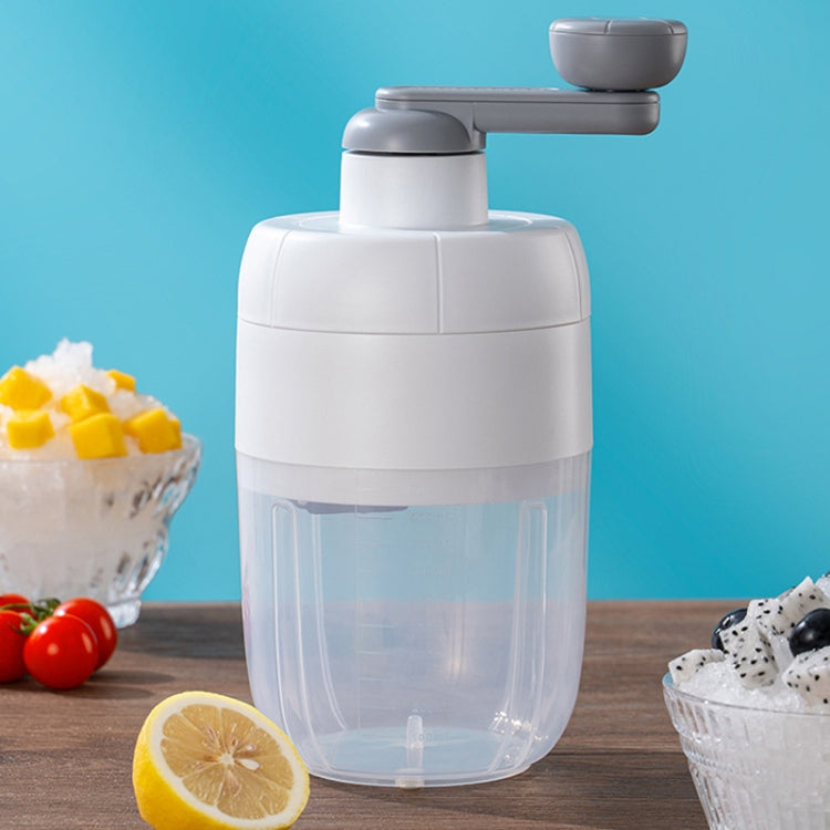 Small Manual Shaved Ice Machine DIY Home Smoothie Maker - White With 1 Mold