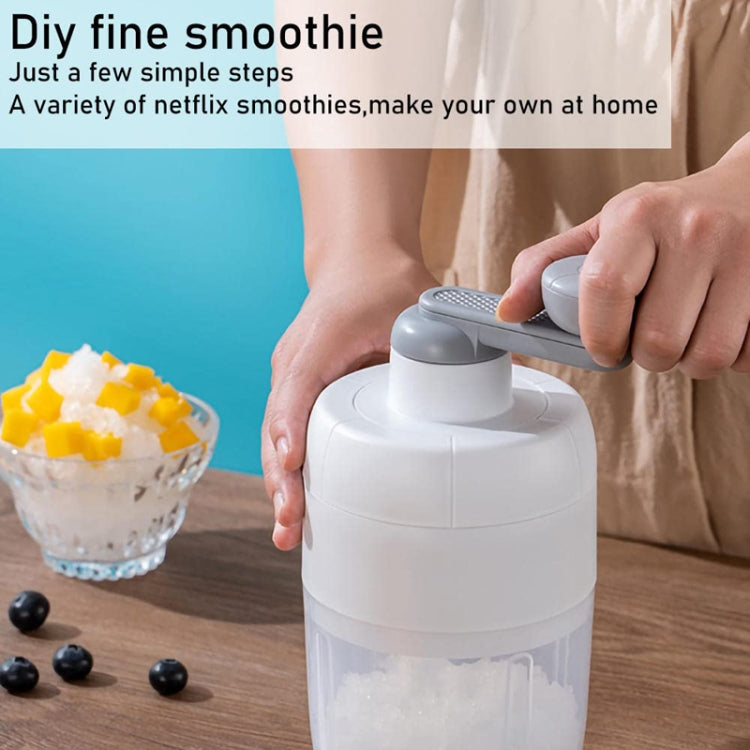 Small Manual Shaved Ice Machine DIY Home Smoothie Maker - White With 1 Mold