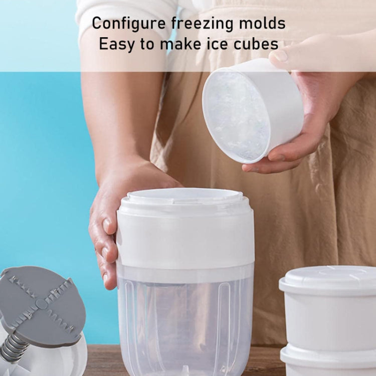 Small Manual Shaved Ice Machine DIY Home Smoothie Maker - White With 1 Mold