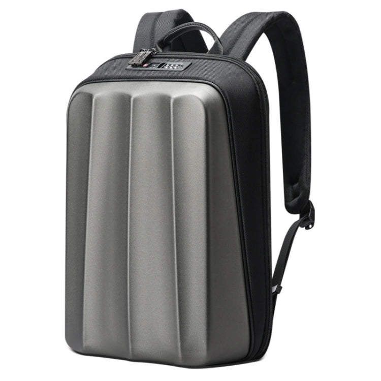 Bopai 61-122579 Large Capacity Hard Shell Password Lock Waterproof Business Laptop Backpack - Grey