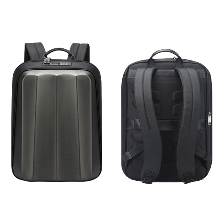 Bopai 61-122579 Large Capacity Hard Shell Password Lock Waterproof Business Laptop Backpack - Grey