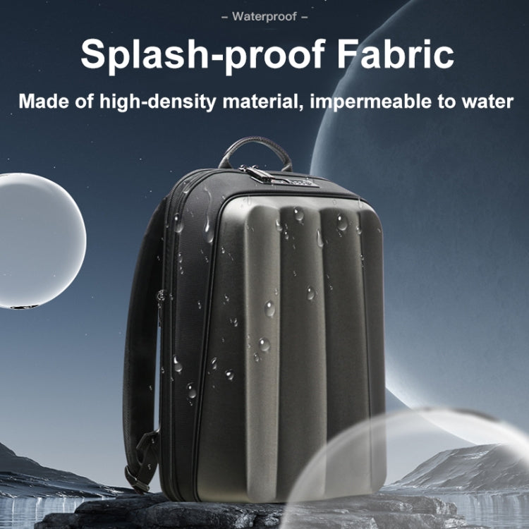 Bopai 61-122579 Large Capacity Hard Shell Password Lock Waterproof Business Laptop Backpack - Grey