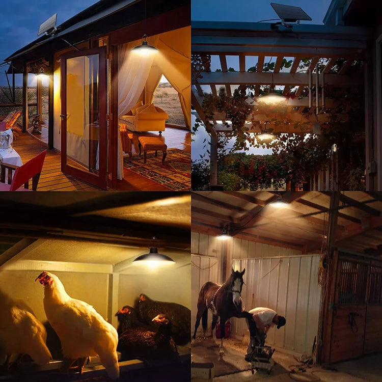 IP65 Waterproof Outdoor Solar LED Bulb Chandelier Indoor Lights, Spec: Double White Light no Remote