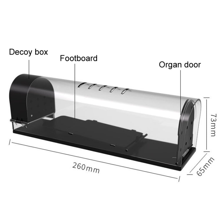 Household Transparent Plastic Highly Sensitive Automatic Pedal Mousetrap - SJZ034