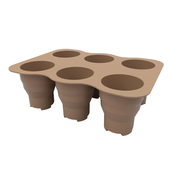 6 Holes Nursery Box Small Vegetable Flower Plant Breathable Growing Tray Silicone Folding Nursery Pot