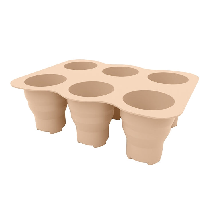 6 Holes Nursery Box Small Vegetable Flower Plant Breathable Growing Tray Silicone Folding Nursery Pot