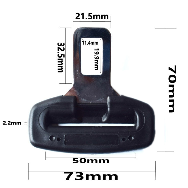 Car Seat Belt 2.1 Curved Lock Tongue Male Buckle Accessories - Black