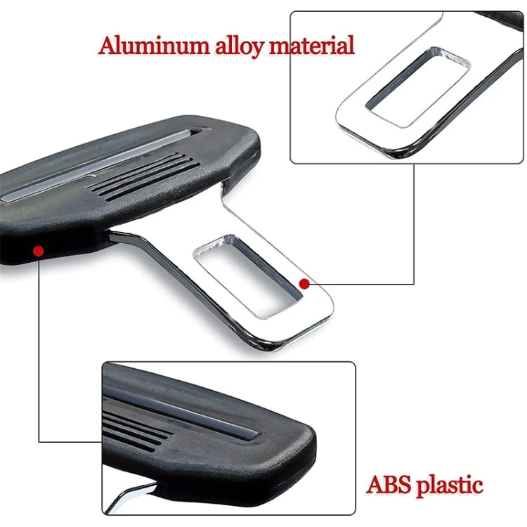 Car Seat Belt 2.1 Curved Lock Tongue Male Buckle Accessories - Black