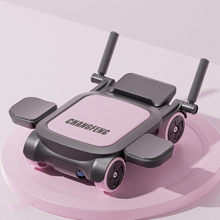 CHANGFENG Four-wheel Abdominal Roller With Elbow Support & Phone Bracket Fitness Equipment - Pink