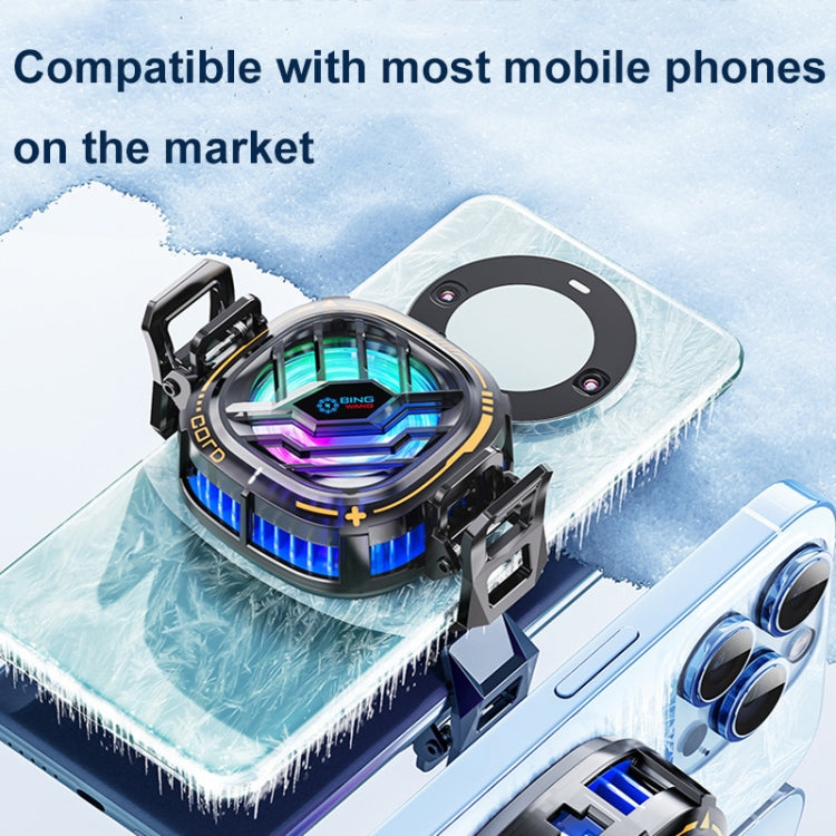 X76 Magnetic Digital Display Semiconductor Mobile Phone Radiator with Chip - Black Gold