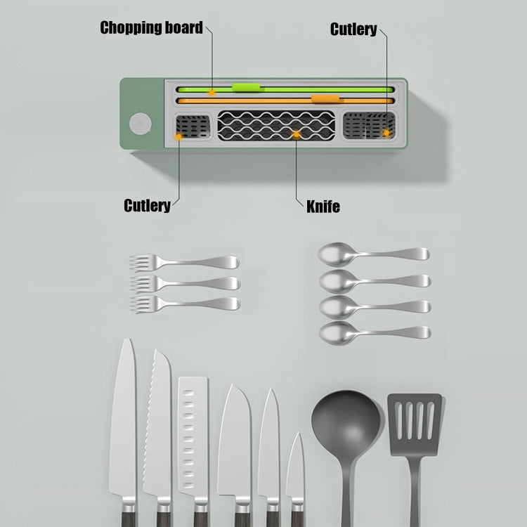UV Disinfection Drying Knife Chopsticks Storage Holder  With  Cutting Board White