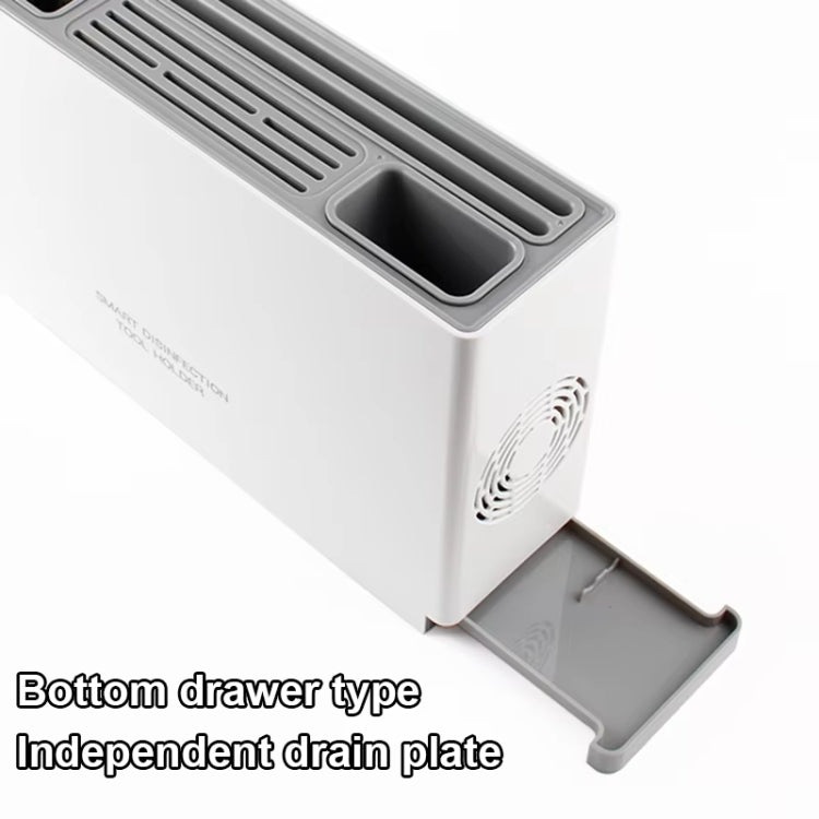 UV Disinfection Drying Knife Chopsticks Storage Holder  With  Cutting Board White