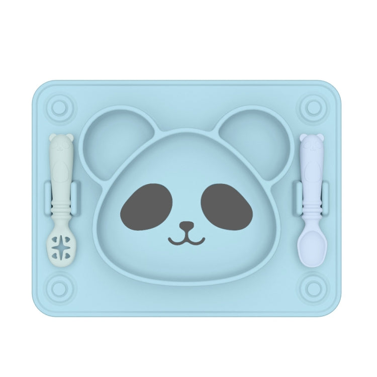 Baby Integrated Suction Cup Grid Food Plate Children Panda Silicon Glue Dishes