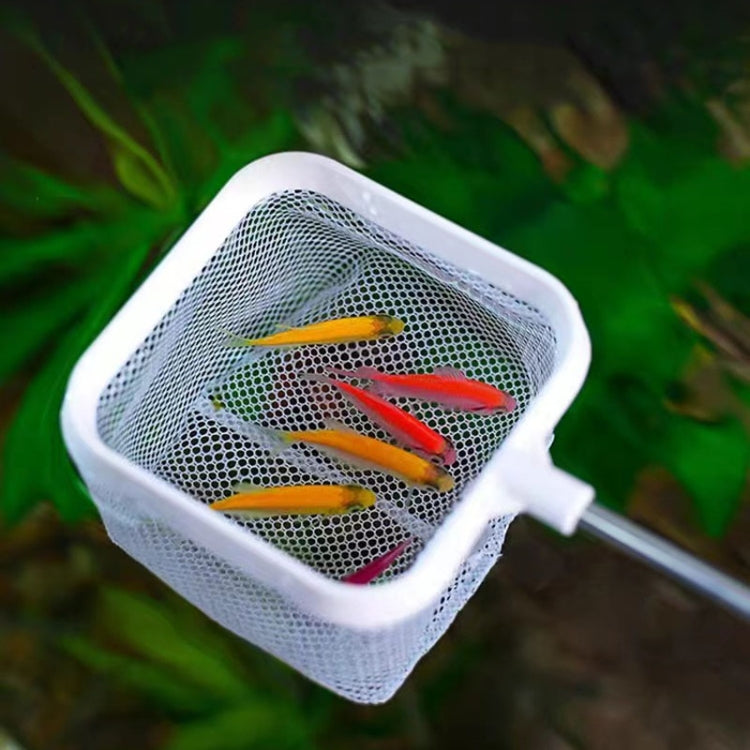 3D Fish Tank Fishing Net Stainless Steel Retractable Fish Shrimp Fish Net Pocket, Color: Square White