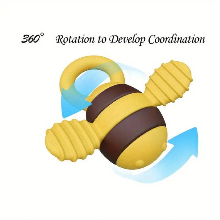 Bee Shaped Teether Teething Stick Baby Anti-Snacking Toys, Color: Yellow Black Printing