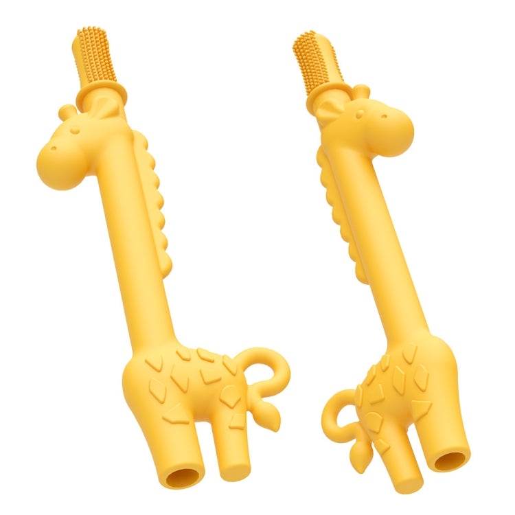 Baby Deer Toys Food Teething Sticks Silicone Giraffe - Yellow