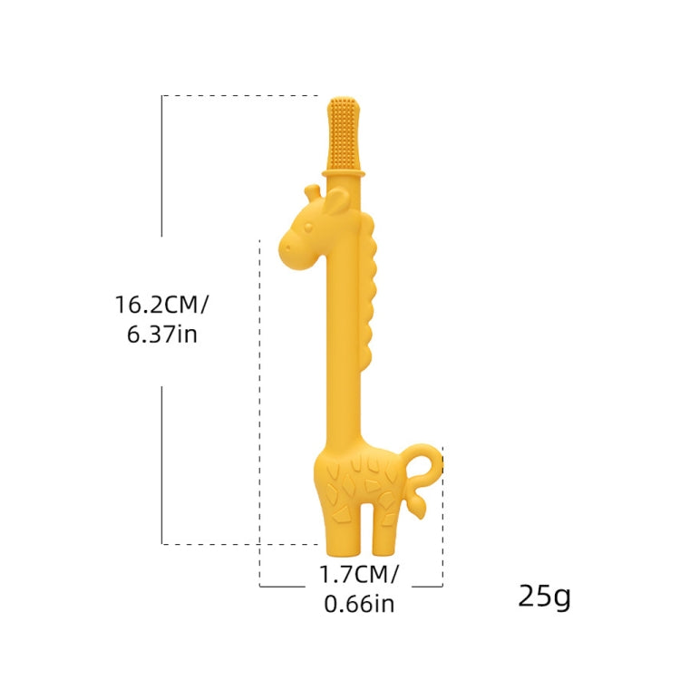 Baby Deer Toys Food Teething Sticks Silicone Giraffe - Yellow