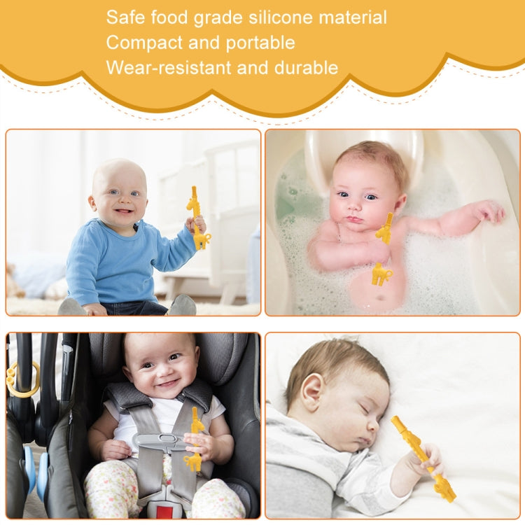 Baby Deer Toys Food Teething Sticks Silicone Giraffe - Yellow