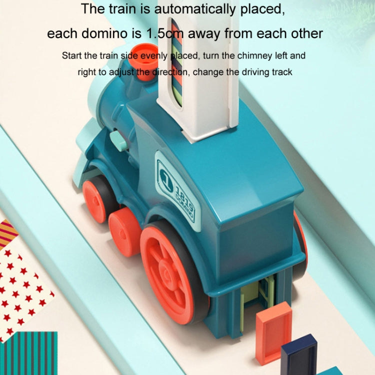 Children Dominoes Toy Train Electrical Music Light Train Automatic Casting Tokens Toy