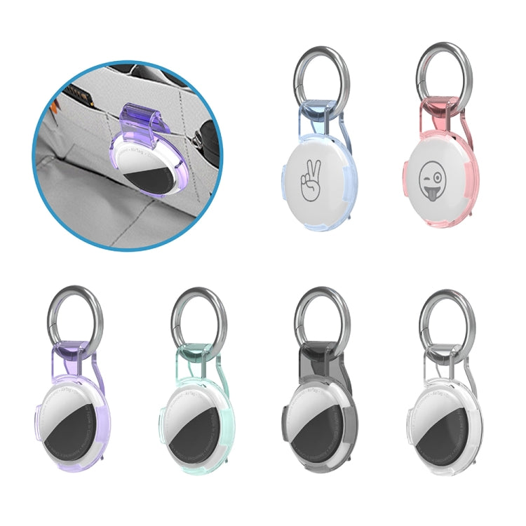 For AirTag  2nd Gen / AirTag 1st Gen Back Clip Keychain Locator Protective Case Anti-Lost Device Cover
