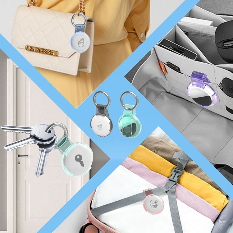 For AirTag  2nd Gen / AirTag 1st Gen Back Clip Keychain Locator Protective Case Anti-Lost Device Cover