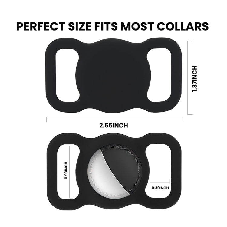 For AirTag 2nd Gen / AirTag 1st Gen Pet Collar Tracker Silicone Case Dog Anti-Lost Device Protective Cover