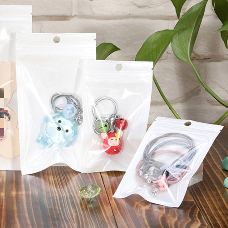 8 x 15cm 100pcs Pearlescent Film Packaging Ziplock Bag Translucent Plastic Self-Sealing Bags