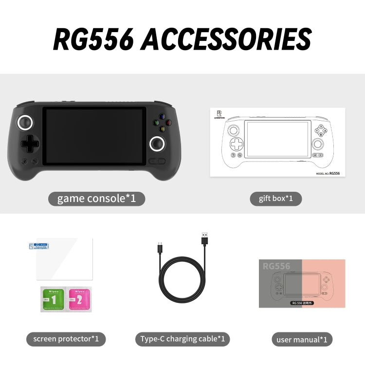 ANBERNIC RG556 Handheld Game Console Android 13 System 5.48-Inch AMOLED Screen WIFI Bluetooth Game Player 128GB+128GB