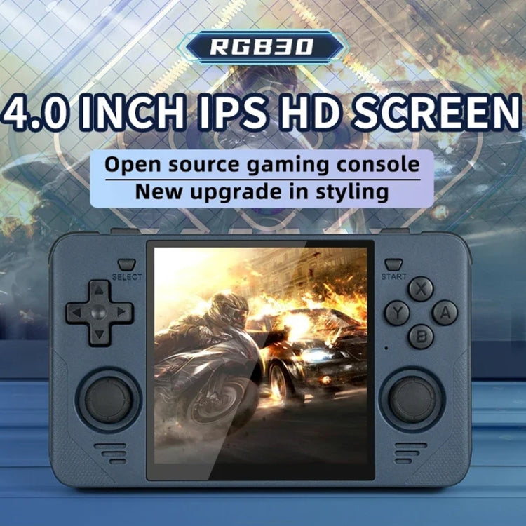 POWKIDDY RGB30  4 Inch IPS Screen Handheld Game Console Built In WIFI＋Bluetooth 16GB+64GB - Blue
