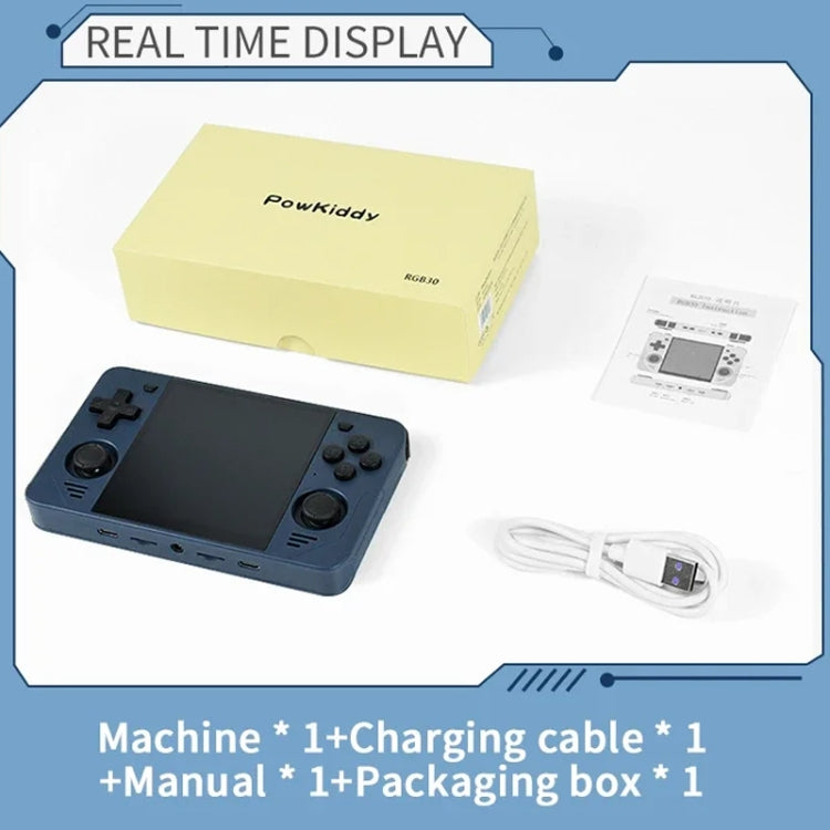 POWKIDDY RGB30  4 Inch IPS Screen Handheld Game Console Built In WIFI＋Bluetooth 16GB+128GB - Black